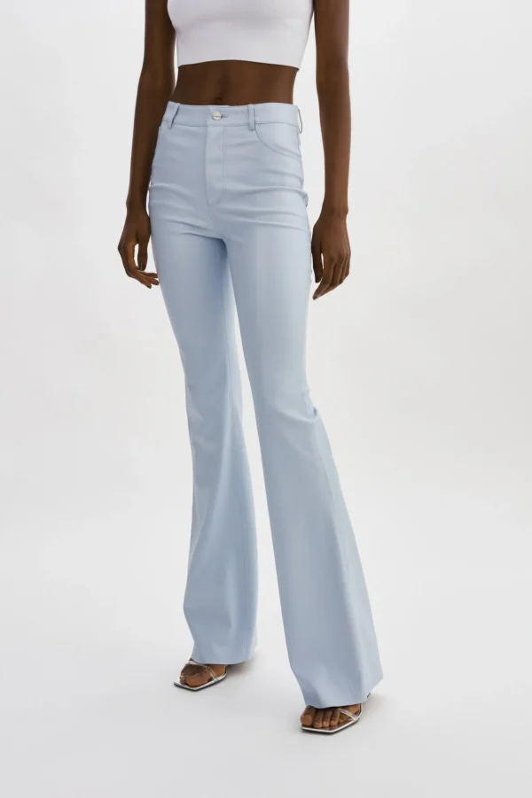 LAMARQUE Pants&Shorts | KAIDA | Faux Leather Flare Pants Baby blue