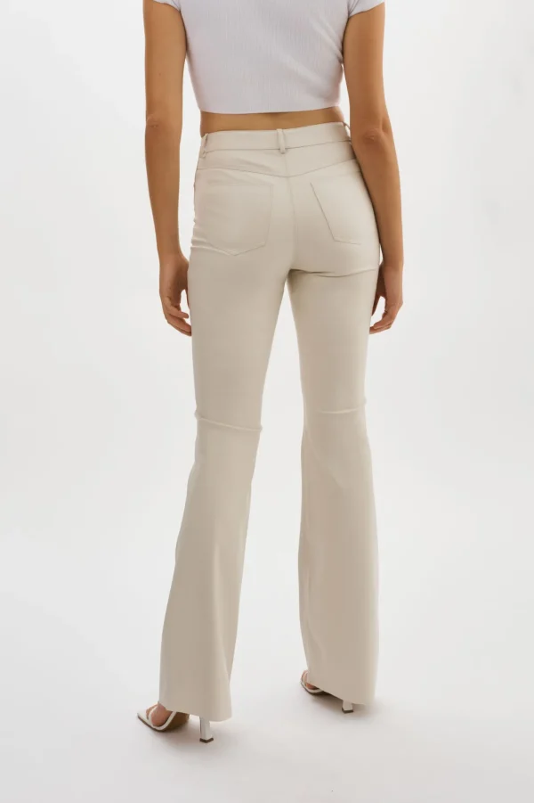 LAMARQUE Pants&Shorts | KAIDA | Faux Leather Flare Pants IVORY