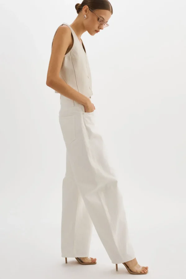 LAMARQUE Tops | KALLIE | Leather Vest Bone