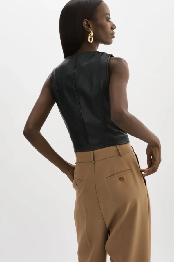 LAMARQUE Tops | KALLIE | Leather Vest Black