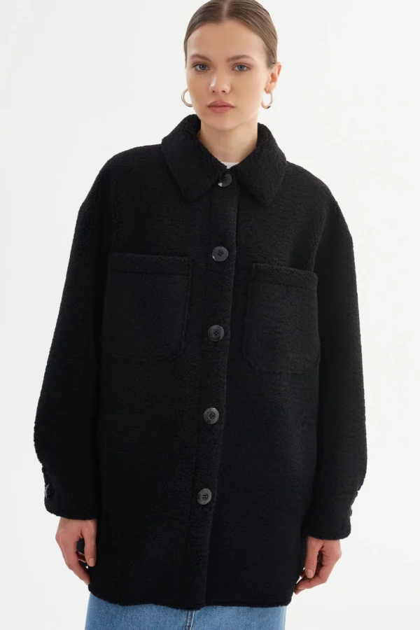 LAMARQUE Coats&Jackets | KANE | Sherpa Shacket Black