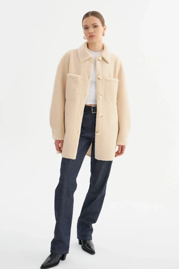 LAMARQUE Coats&Jackets | KANE | Sherpa Shacket Beige