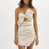 LAMARQUE Dresses | KARLA | Leather Bow Dress Bone