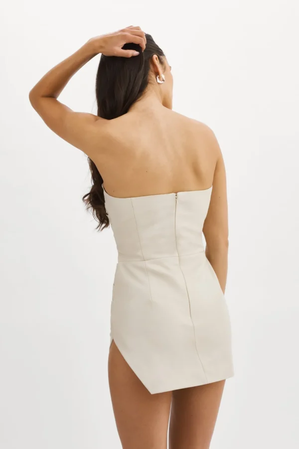 LAMARQUE Dresses | KARLA | Leather Bow Dress Bone