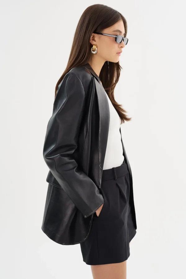 LAMARQUE Leather Jackets | KARRIN | Distressed Leather Blazer Distressed Black