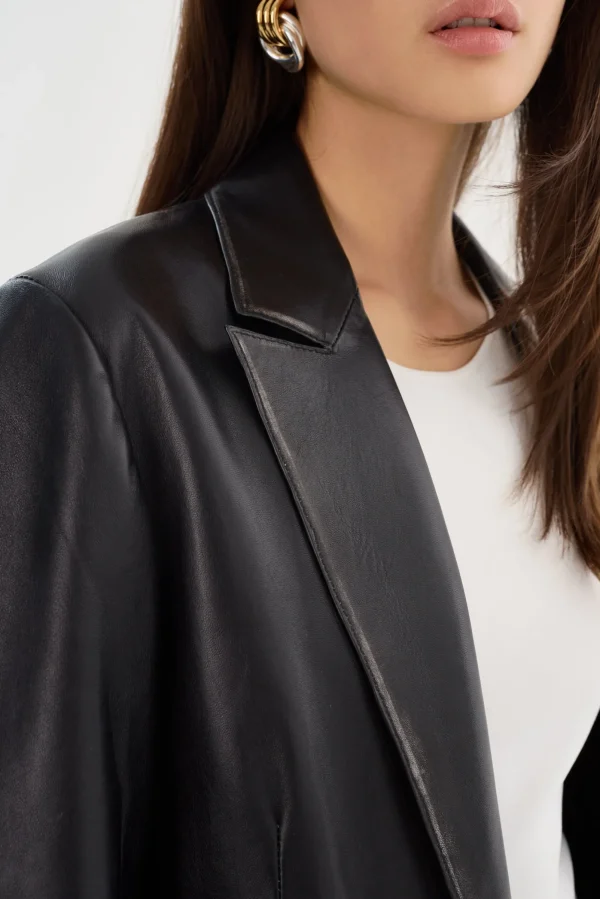LAMARQUE Leather Jackets | KARRIN | Distressed Leather Blazer Distressed Black