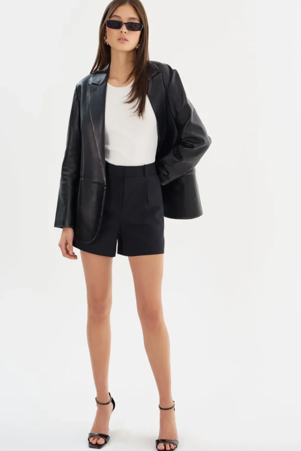 LAMARQUE Leather Jackets | KARRIN | Distressed Leather Blazer Distressed Black