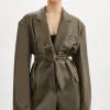LAMARQUE Dresses | Coats&Jackets | Kassandra | Faux Leather Oversized Blazer Khaki