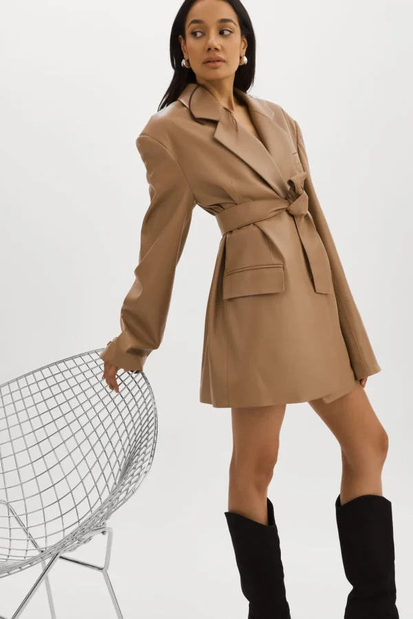 LAMARQUE Dresses | Coats&Jackets | Kassandra | Faux Leather Oversized Blazer MOCHA