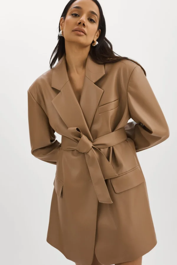 LAMARQUE Dresses | Coats&Jackets | Kassandra | Faux Leather Oversized Blazer MOCHA