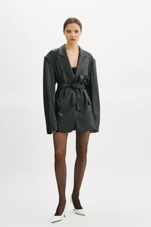 LAMARQUE Dresses | Coats&Jackets | Kassandra | Faux Leather Oversized Blazer Black