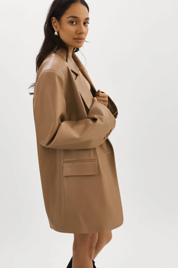 LAMARQUE Dresses | Coats&Jackets | Kassandra | Faux Leather Oversized Blazer MOCHA