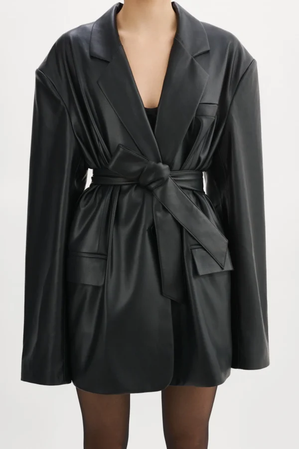 LAMARQUE Dresses | Coats&Jackets | Kassandra | Faux Leather Oversized Blazer Black