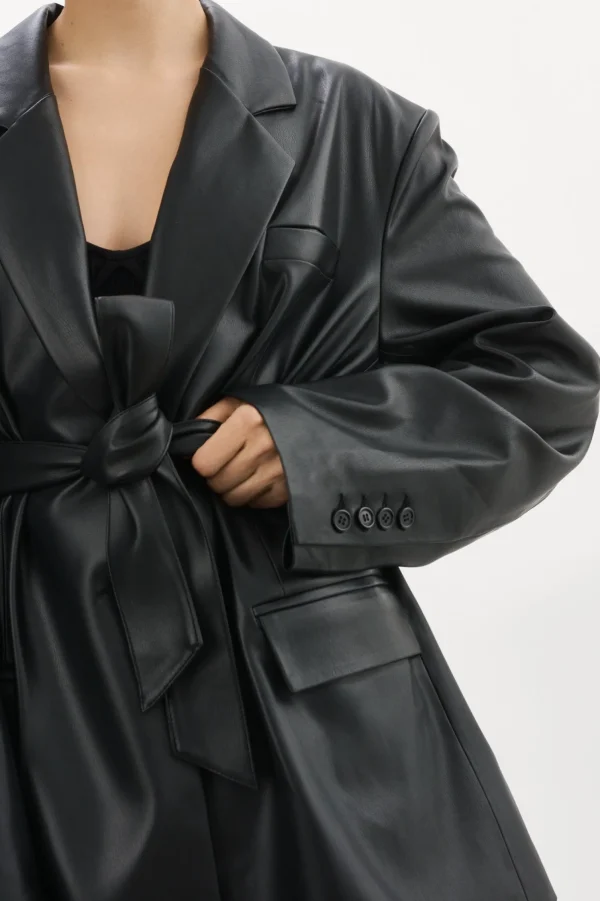 LAMARQUE Dresses | Coats&Jackets | Kassandra | Faux Leather Oversized Blazer Black