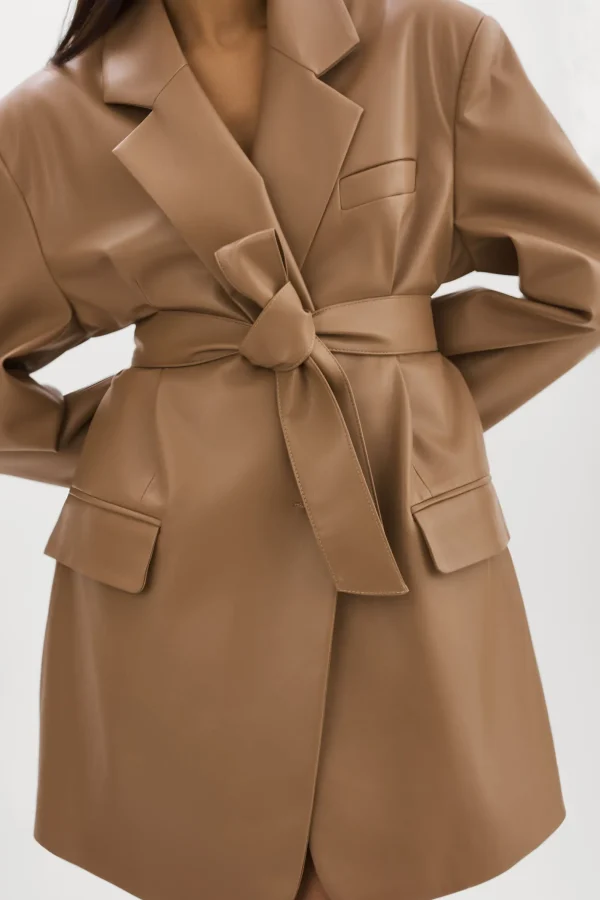 LAMARQUE Dresses | Coats&Jackets | Kassandra | Faux Leather Oversized Blazer MOCHA