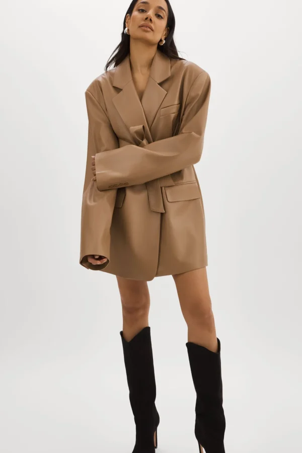 LAMARQUE Dresses | Coats&Jackets | Kassandra | Faux Leather Oversized Blazer MOCHA