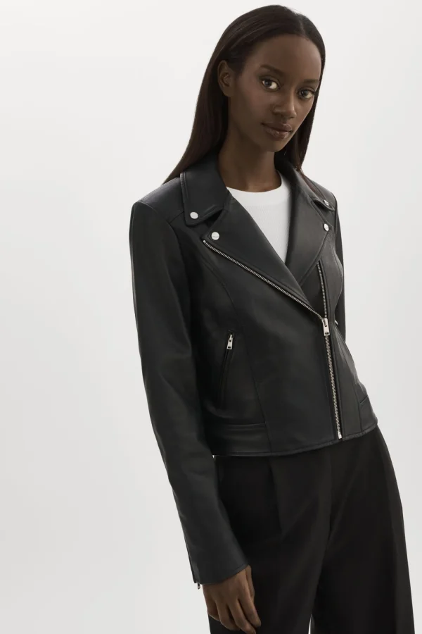 LAMARQUE Leather Jackets | KELSEY | Leather Biker Jacket Black