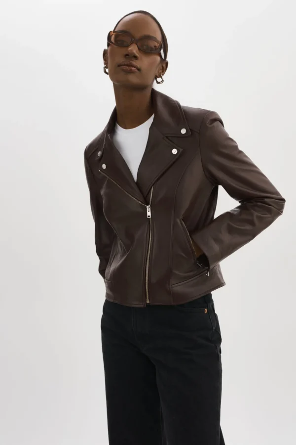 LAMARQUE Leather Jackets | KELSEY | Leather Biker Jacket MAHOGANY