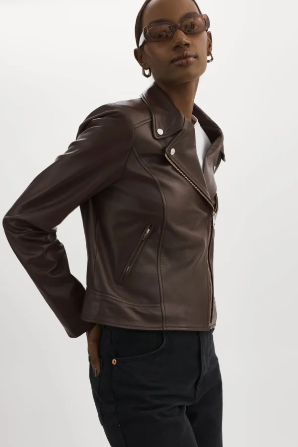 LAMARQUE Leather Jackets | KELSEY | Leather Biker Jacket MAHOGANY