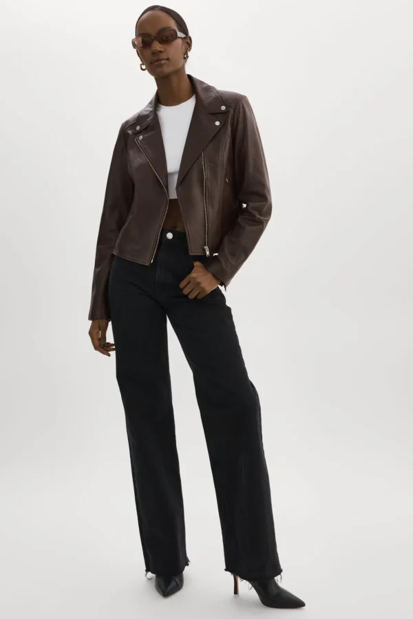 LAMARQUE Leather Jackets | KELSEY | Leather Biker Jacket MAHOGANY
