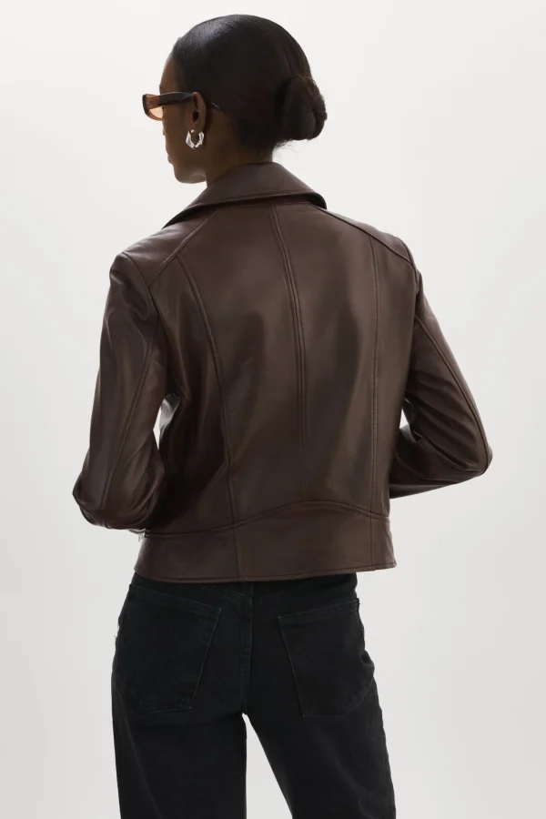LAMARQUE Leather Jackets | KELSEY | Leather Biker Jacket MAHOGANY