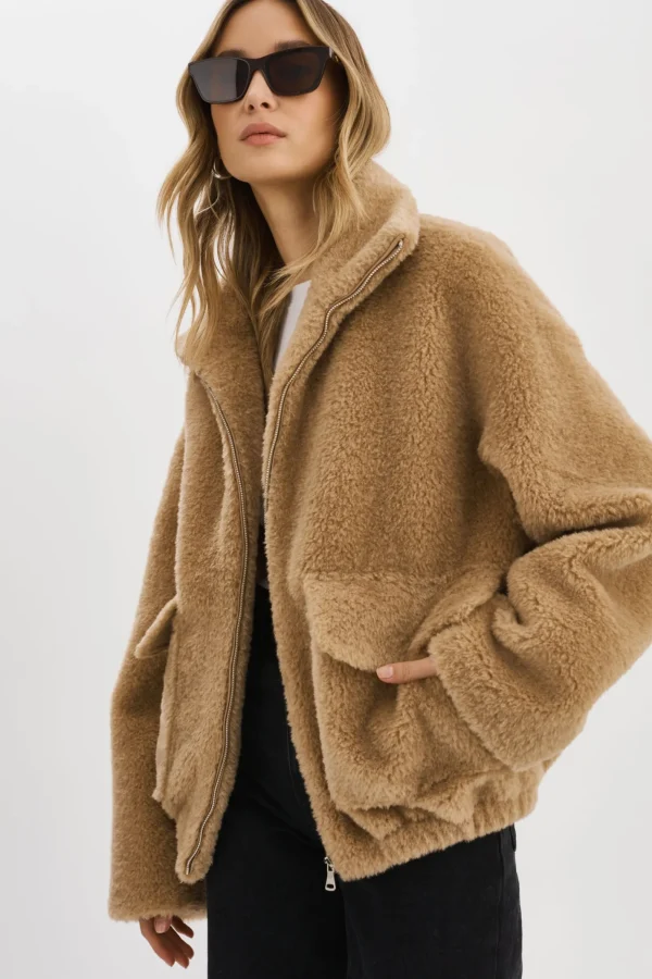 LAMARQUE Coats&Jackets | KIM | Sherpa Jacket TAUPE