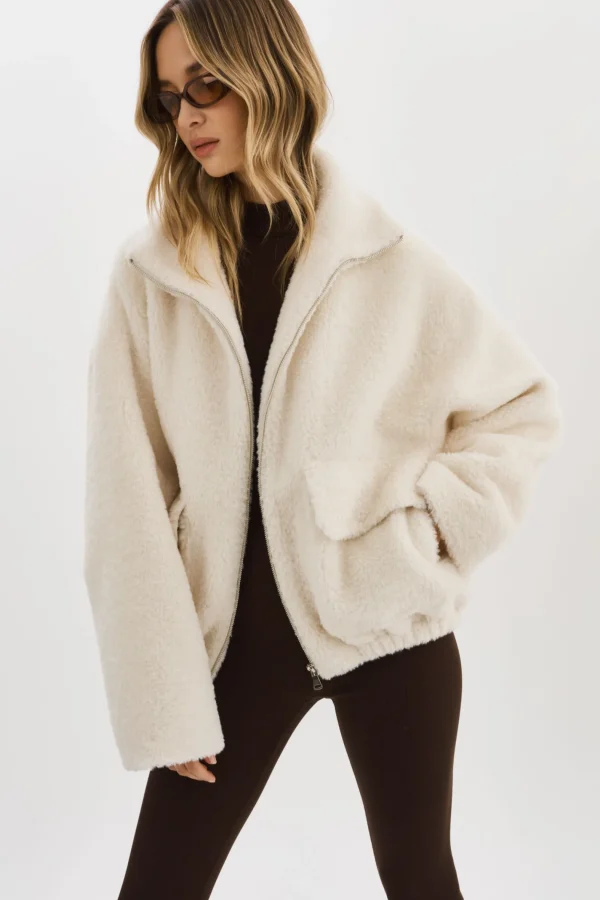 LAMARQUE Coats&Jackets | KIM | Sherpa Jacket Off White