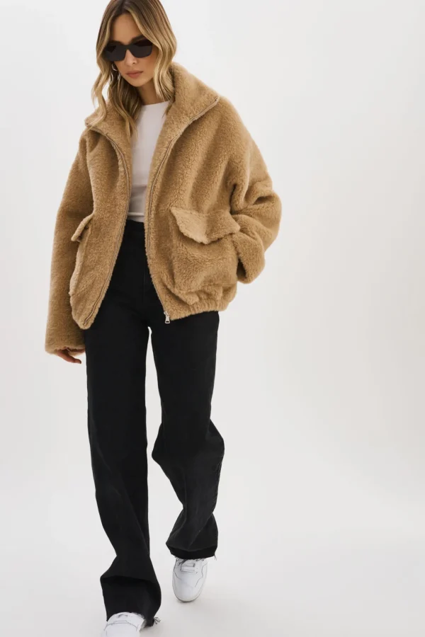 LAMARQUE Coats&Jackets | KIM | Sherpa Jacket TAUPE