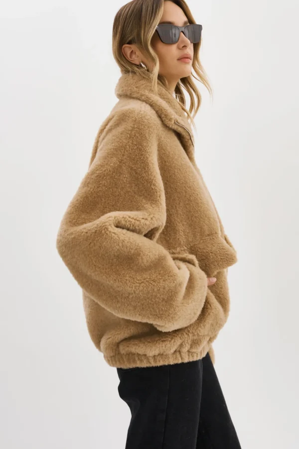 LAMARQUE Coats&Jackets | KIM | Sherpa Jacket TAUPE