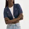 LAMARQUE Leather Jackets | KIRSI | Cropped Biker Jacket Aegean Blue