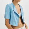 LAMARQUE Leather Jackets | KIRSI | Cropped Biker Jacket Powder blue
