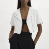 LAMARQUE Leather Jackets | KIRSI | Cropped Biker Jacket White