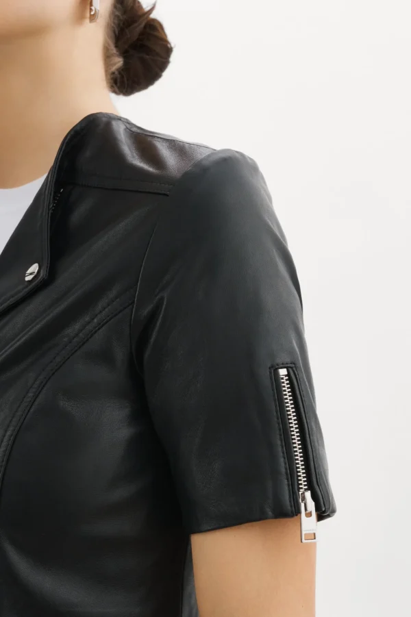LAMARQUE Leather Jackets | KIRSI | Cropped Biker Jacket Black