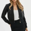 LAMARQUE Leather Jackets | KORDELLA | Reversible Leather Bomber Jacket Black/Gold
