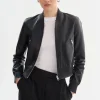 LAMARQUE Leather Jackets | KORDELLA | Reversible Leather Bomber Jacket Black/Silver