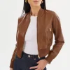 LAMARQUE Leather Jackets | KORDELLA | Reversible Leather Bomber Jacket Luggage/Gold
