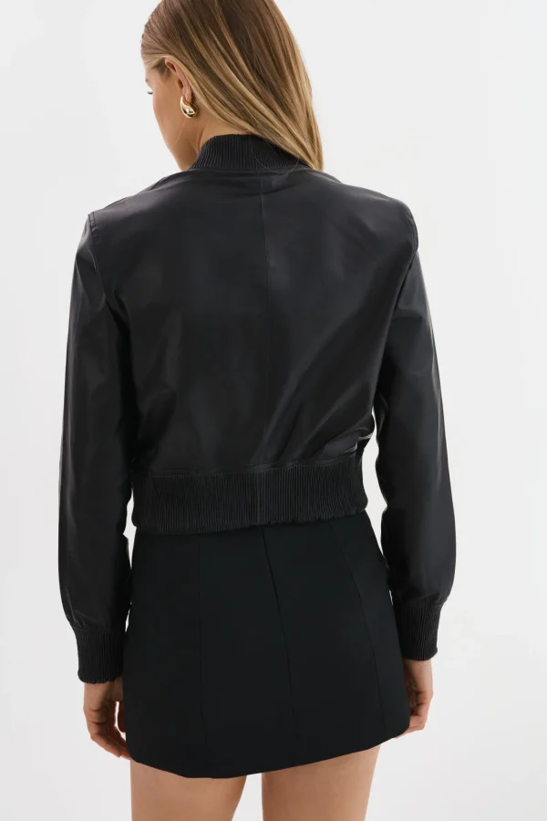 LAMARQUE Leather Jackets | KORDELLA | Reversible Leather Bomber Jacket Black/Gold