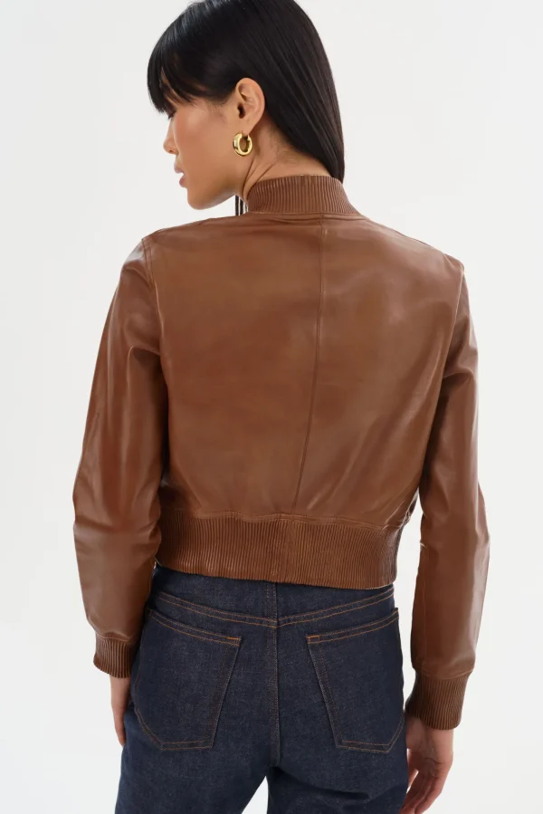 LAMARQUE Leather Jackets | KORDELLA | Reversible Leather Bomber Jacket Luggage/Gold