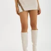 LAMARQUE Skirts | KRISSY | Leather Mini Skirt Bone/Winter White/Mocha