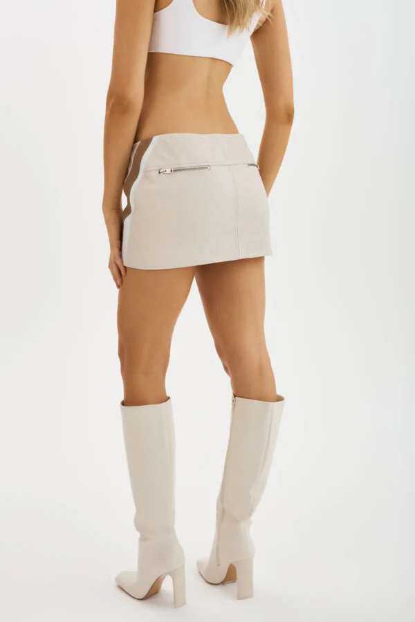 LAMARQUE Skirts | KRISSY | Leather Mini Skirt Bone/Winter White/Mocha