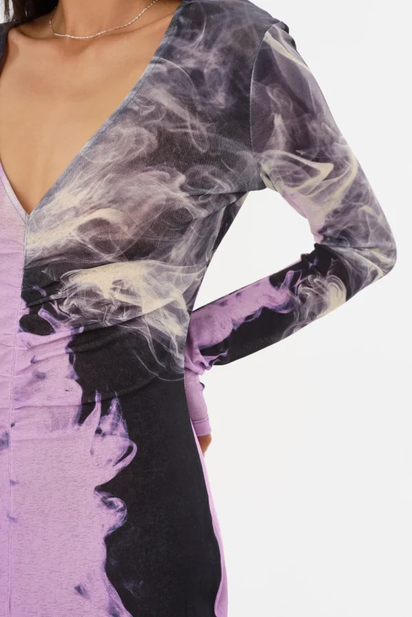 LAMARQUE Dresses | LEANDRA | Printed Jersey Maxi Dress Lavender Haze