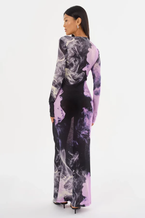 LAMARQUE Dresses | LEANDRA | Printed Jersey Maxi Dress Lavender Haze