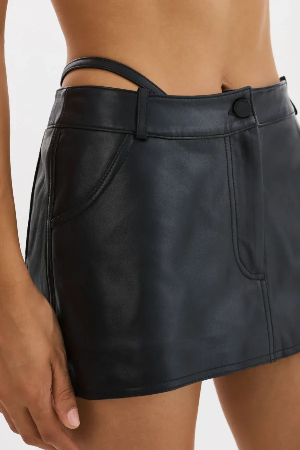 LAMARQUE Skirts | LIANA | Leather Skort Black