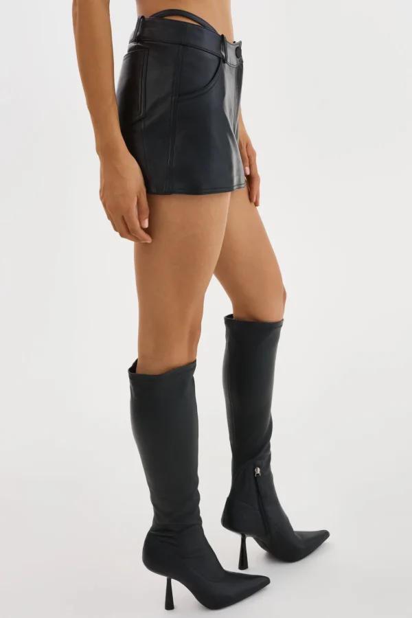 LAMARQUE Skirts | LIANA | Leather Skort Black