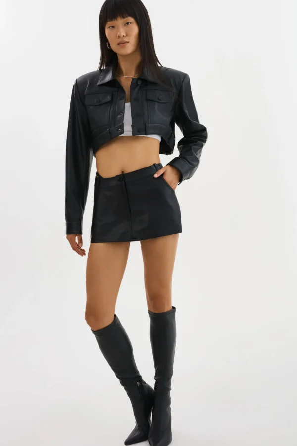 LAMARQUE Skirts | LIANA | Leather Skort Black