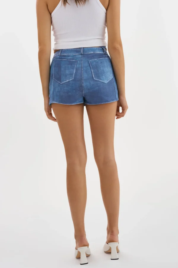 LAMARQUE Skirts | LIANA | Leather Skort Distressed Indigo