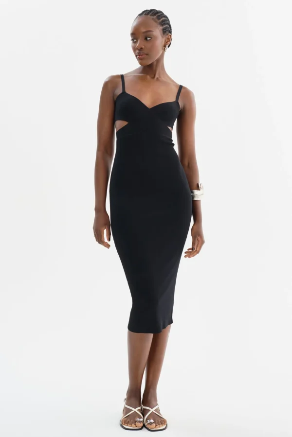 LAMARQUE Dresses | LIDIA | Midi Knit Dress Black