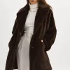 LAMARQUE Coats&Jackets | LINNEA | Faux Fur Coat Bitter Chocolate