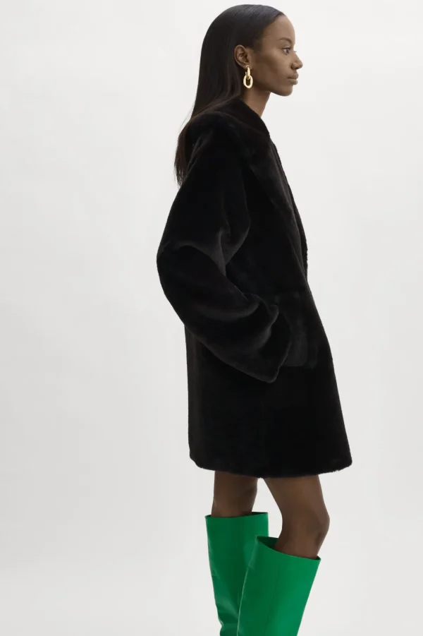 LAMARQUE Coats&Jackets | LINNEA | Faux Fur Coat Black