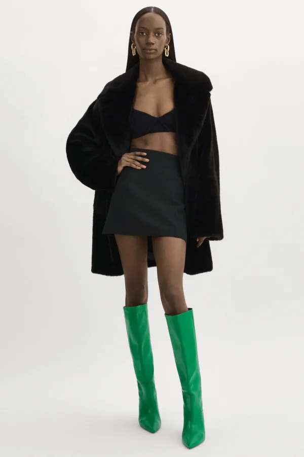 LAMARQUE Coats&Jackets | LINNEA | Faux Fur Coat Black